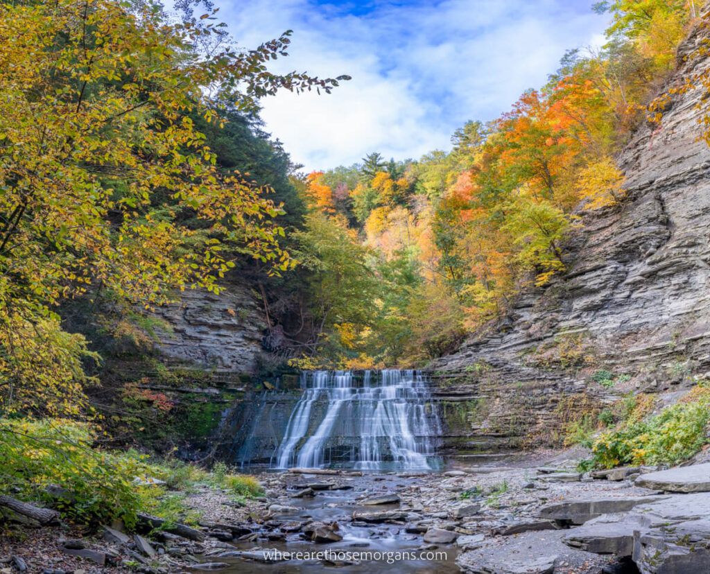 Middle falls at stony brook with beautiful fall colors