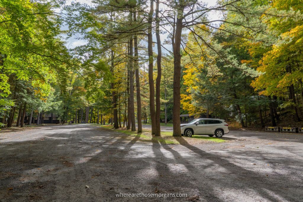 Parking lot in the south entrance of Stony Brook