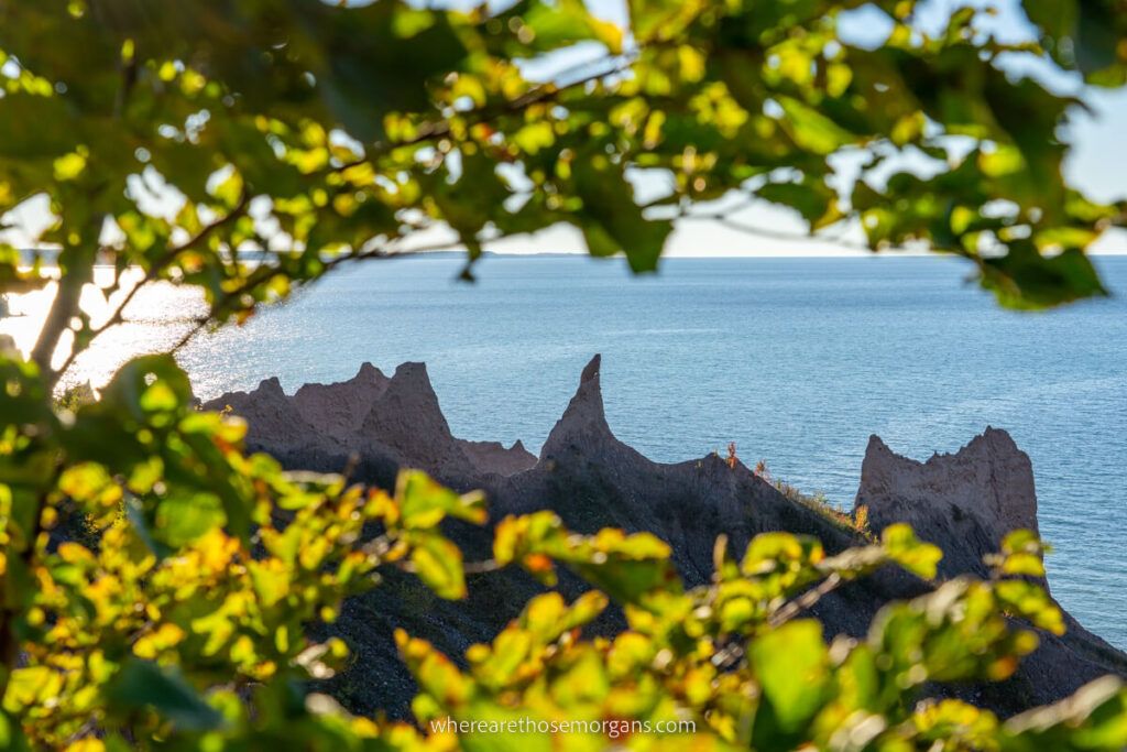 Numerous chimney bluffs found along Lake Ontario