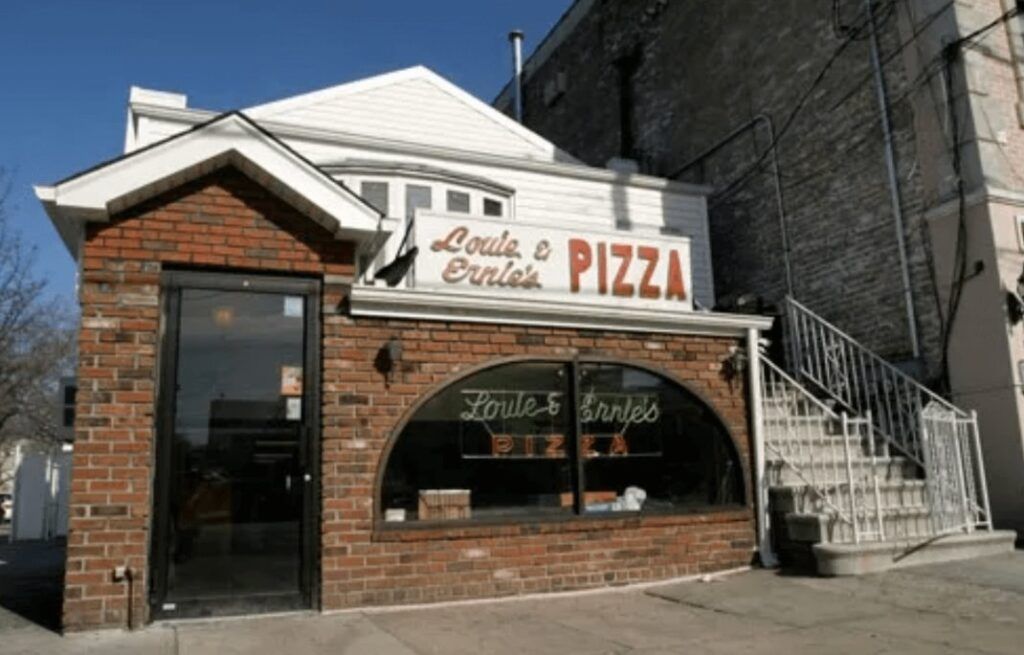 Exterior view of Lou and Ernie's pizzeria on New York city