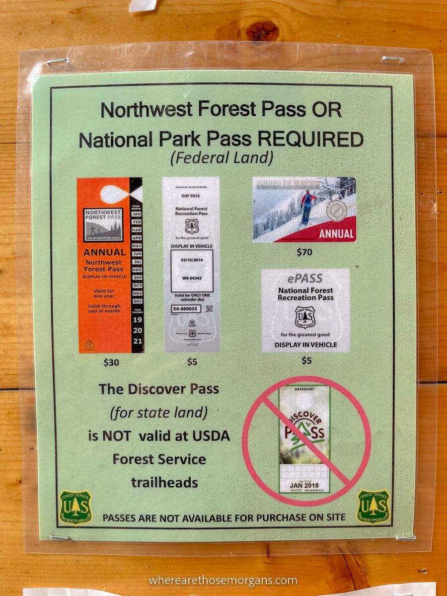Passes for parking in Washington State forested land