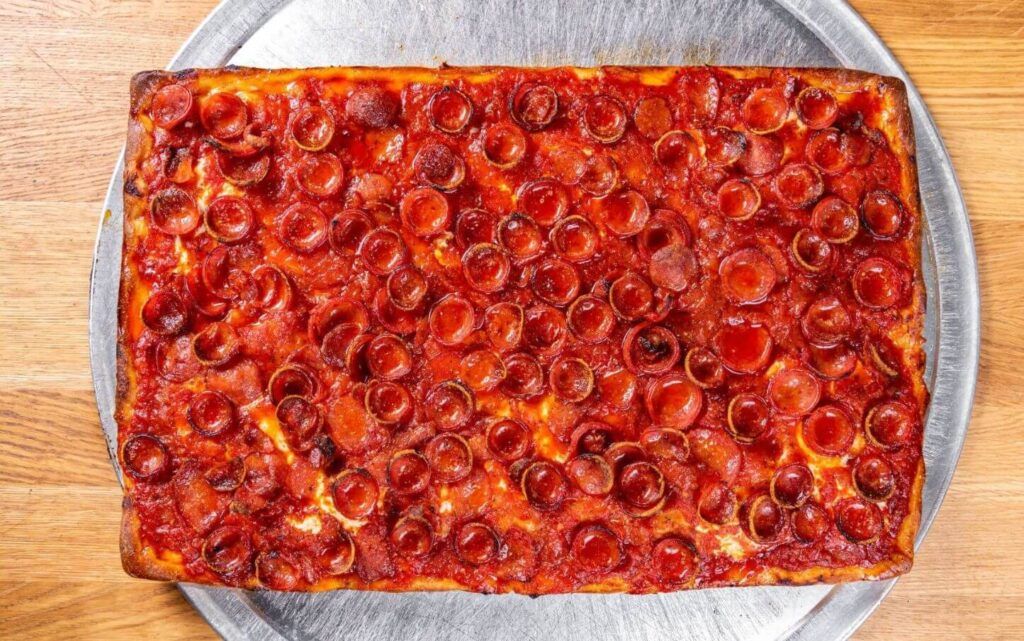 Large square Sicilian at Prince Street Pizza