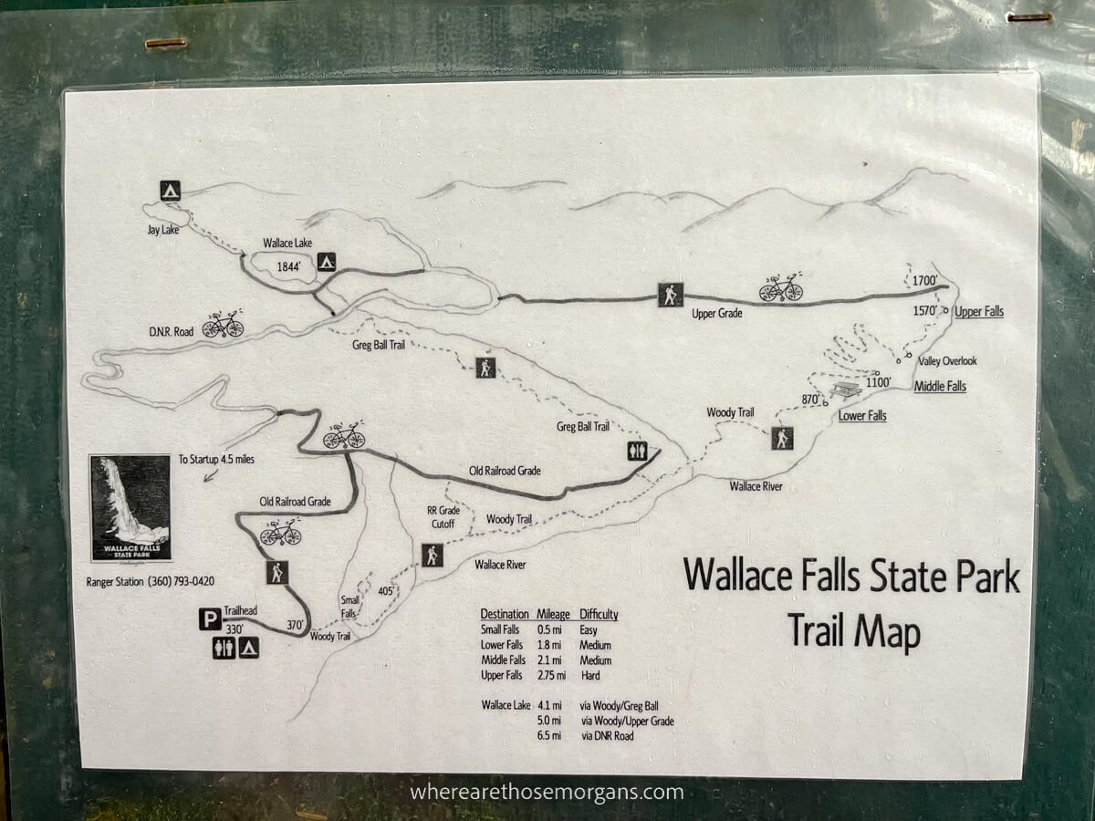Wallace Falls State Park hiking trails map