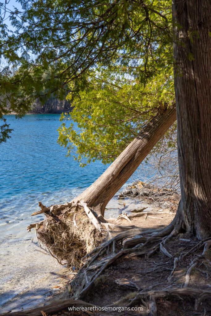 Shoreline near Deadman's reef along the hiking trail at Green Lakes State Park