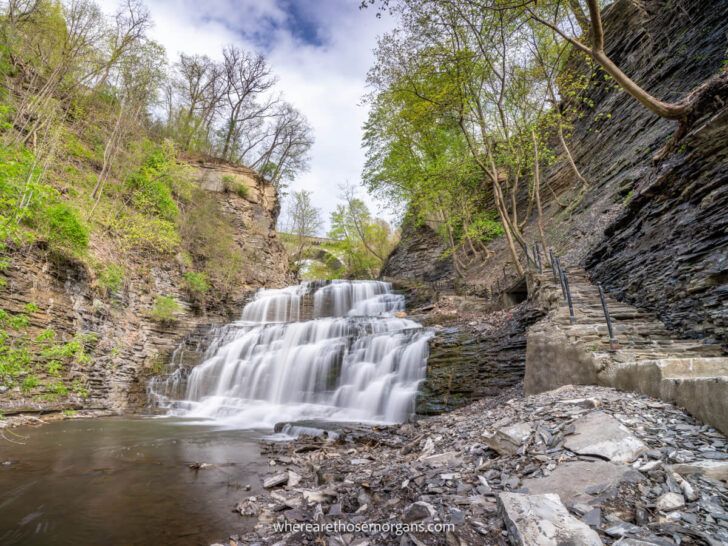 Cascadilla Gorge Trail waterfalls in Ithaca NY