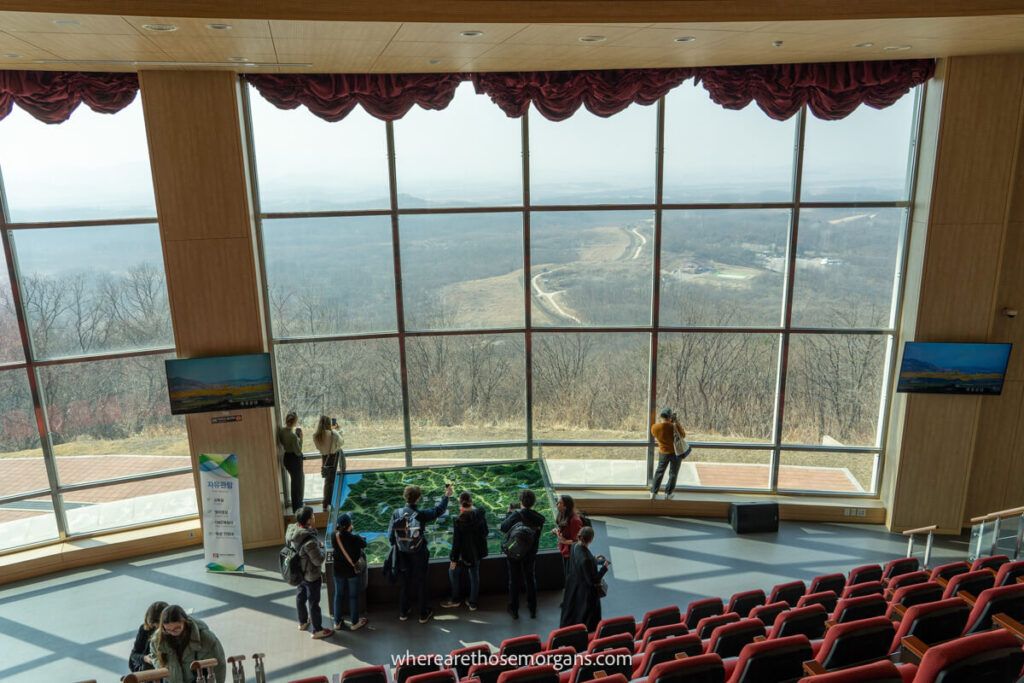 Visitors exploring the Dora Observatory theater