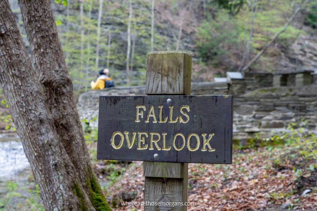 Falls Overlook with woman in background