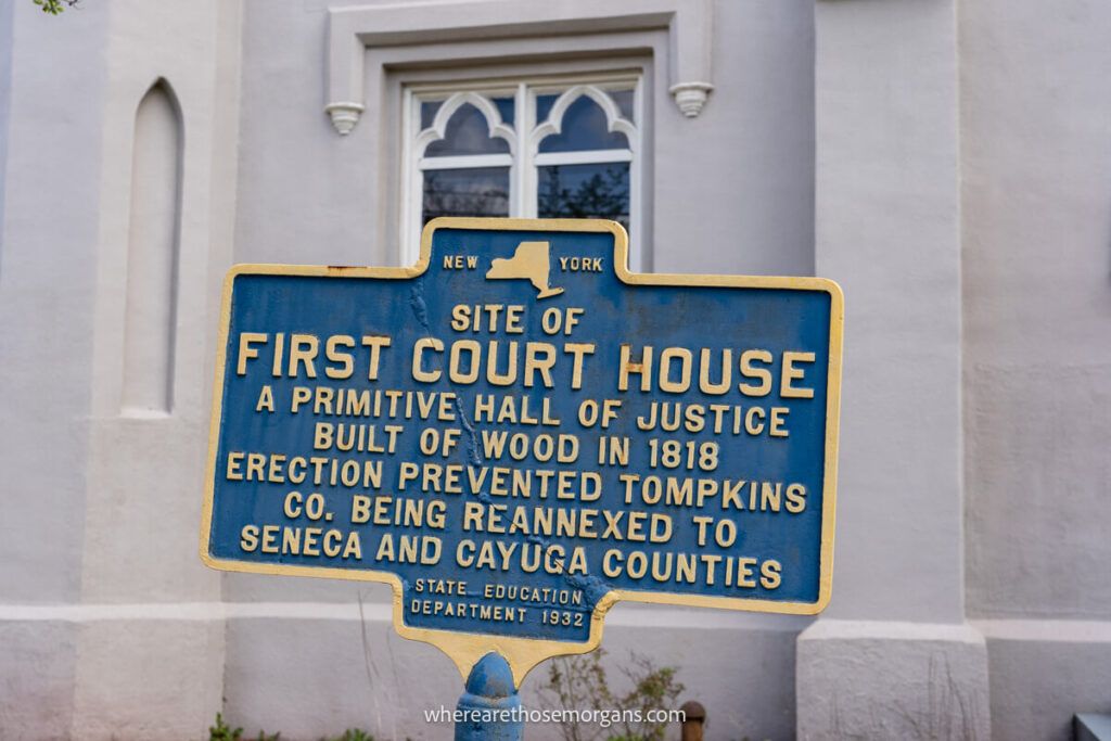 First court house in Ithaca, New York
