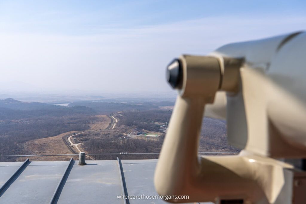 View finder with North Korea in the background