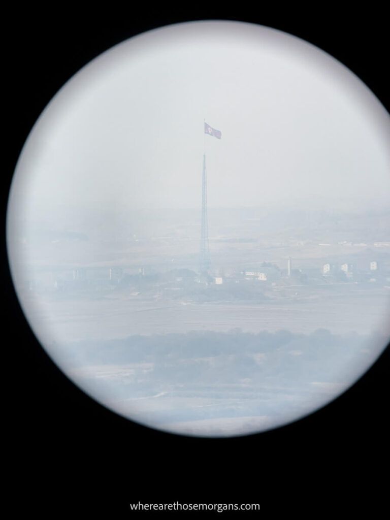 North Korean flag view from Dora Observatory