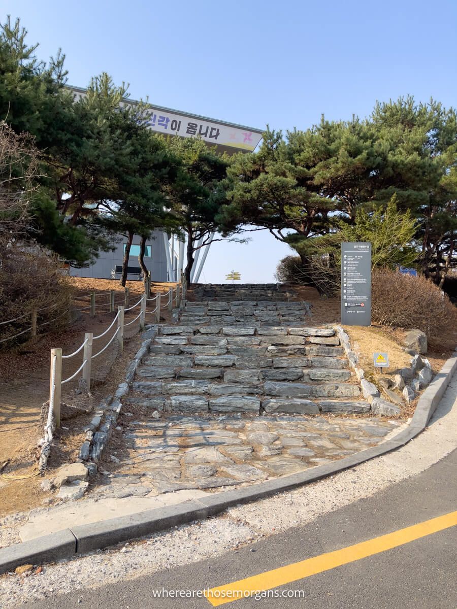 Stone staircase leaving to Imjingak Pavilion