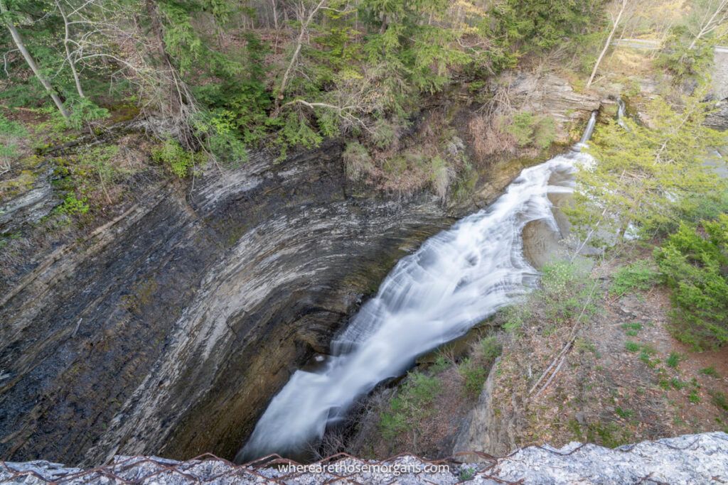 Close up view of Upper Taughannock Falls