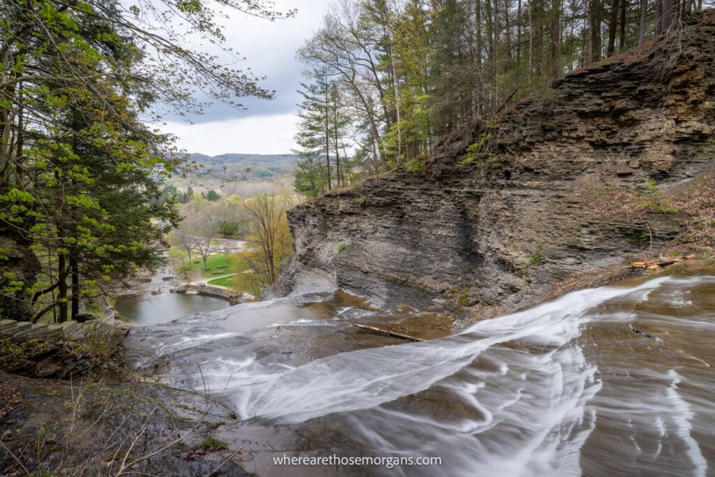 Top view of Buttermilk Falls near Ithaca, NY