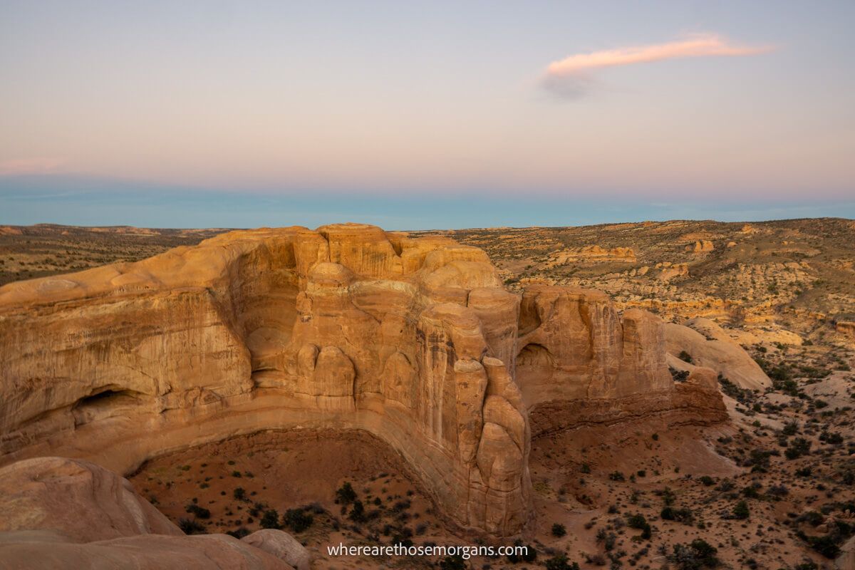 Interesting rock formations in Utah at twilight