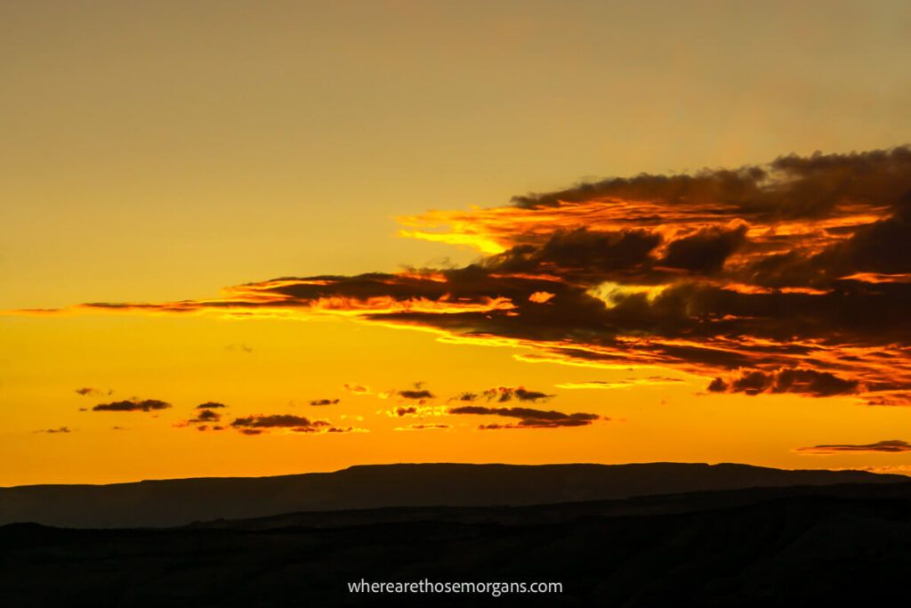 Yellow, orange and red sunset in Utah