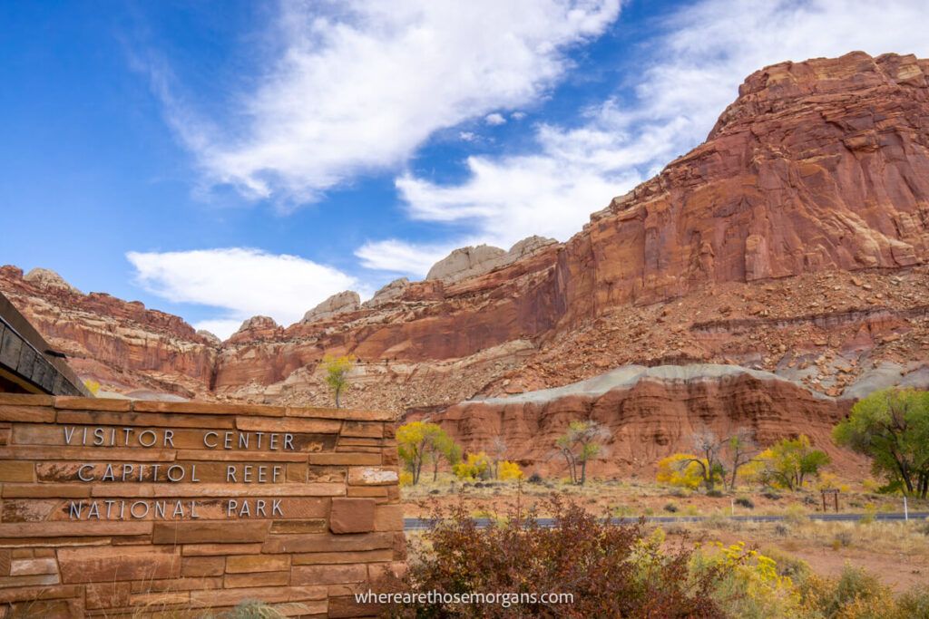 visitor center entrance with canyon views