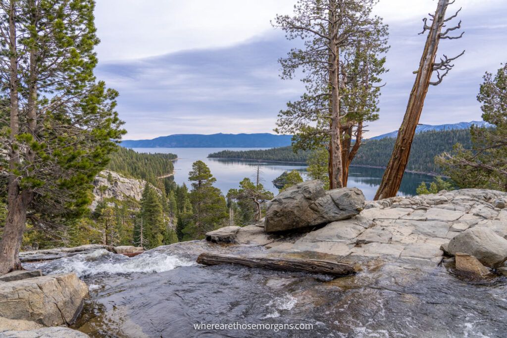 Eagle Falls overlooking Emerald Bay in Lake Tahoe stunning view in the mid morning