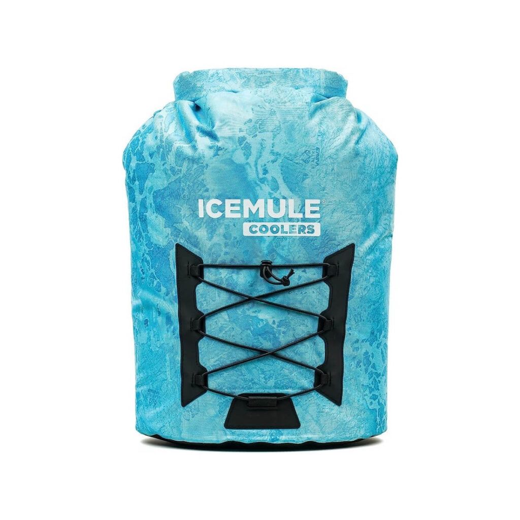 An aqua colored ICEMULE Cooler best for hikers