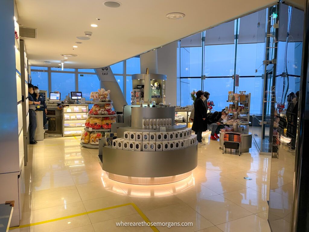 Visitors shopping for a souvenir in the gift shop