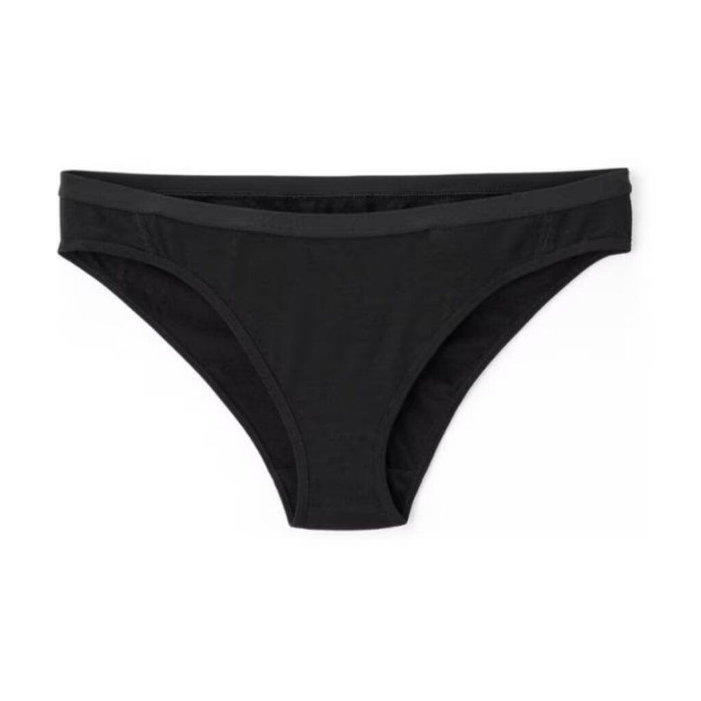 Black bikini icebreaker merino wool underwear