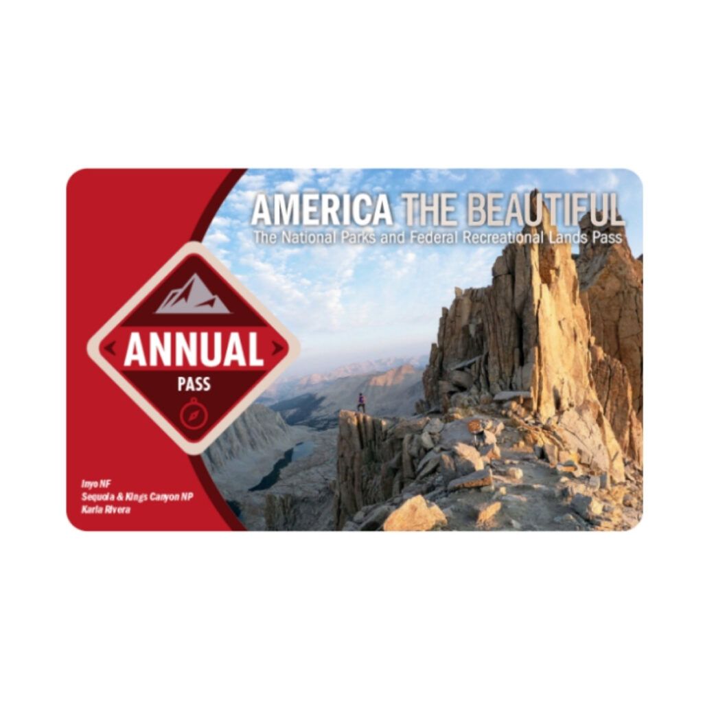 America the beautiful National Park pass card with Sequoia and Kings Canyon