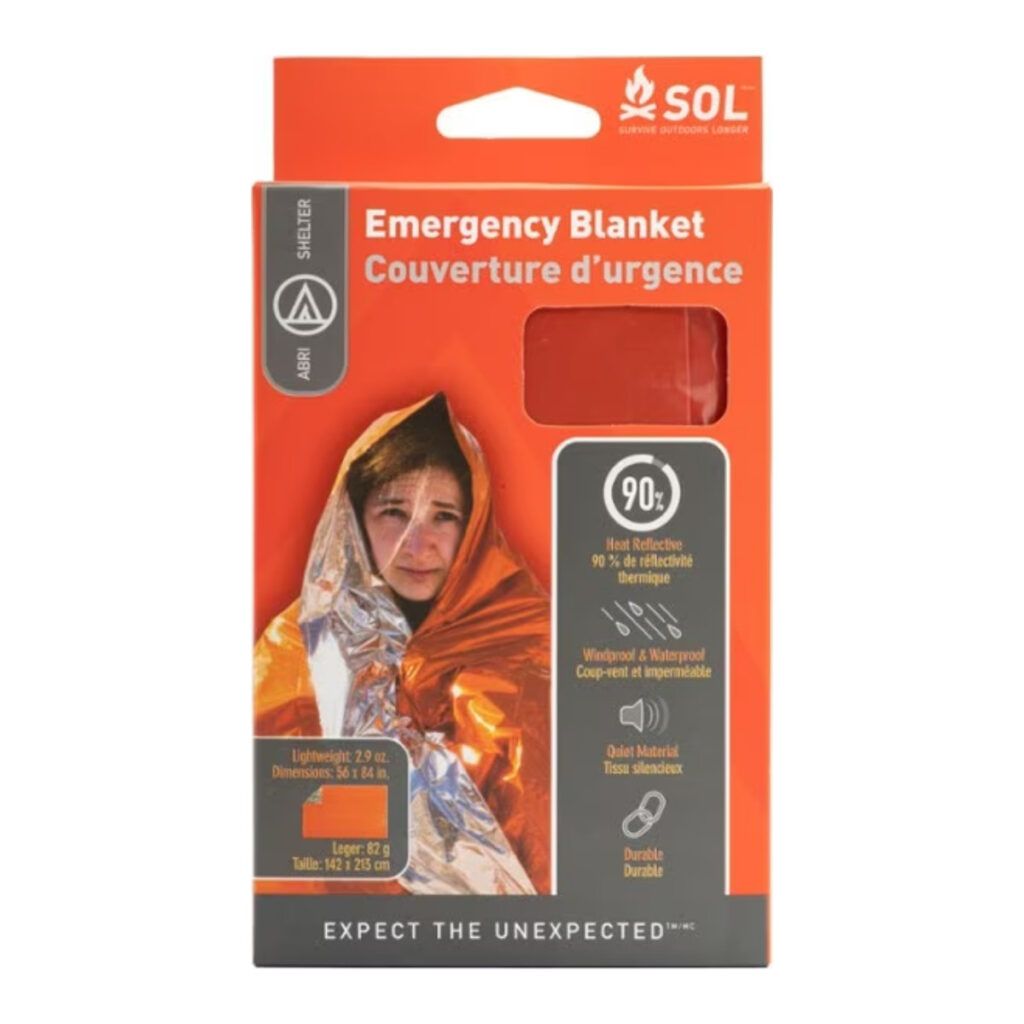 SOL Emergency Blanket one of the 10 essential for survival