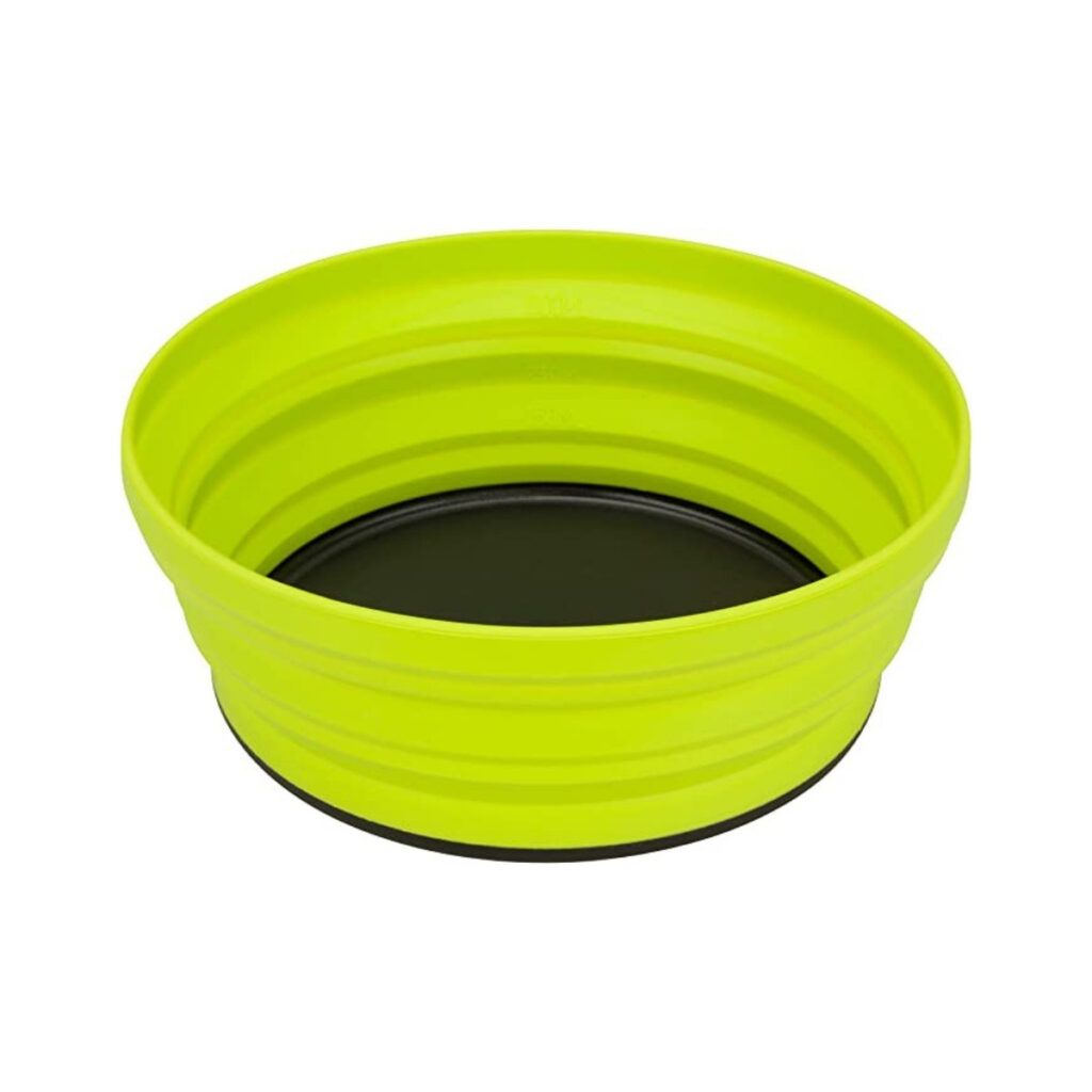 Bridge green Sea to Summit X-Bowl Collapsible Silicone for backcountry camping