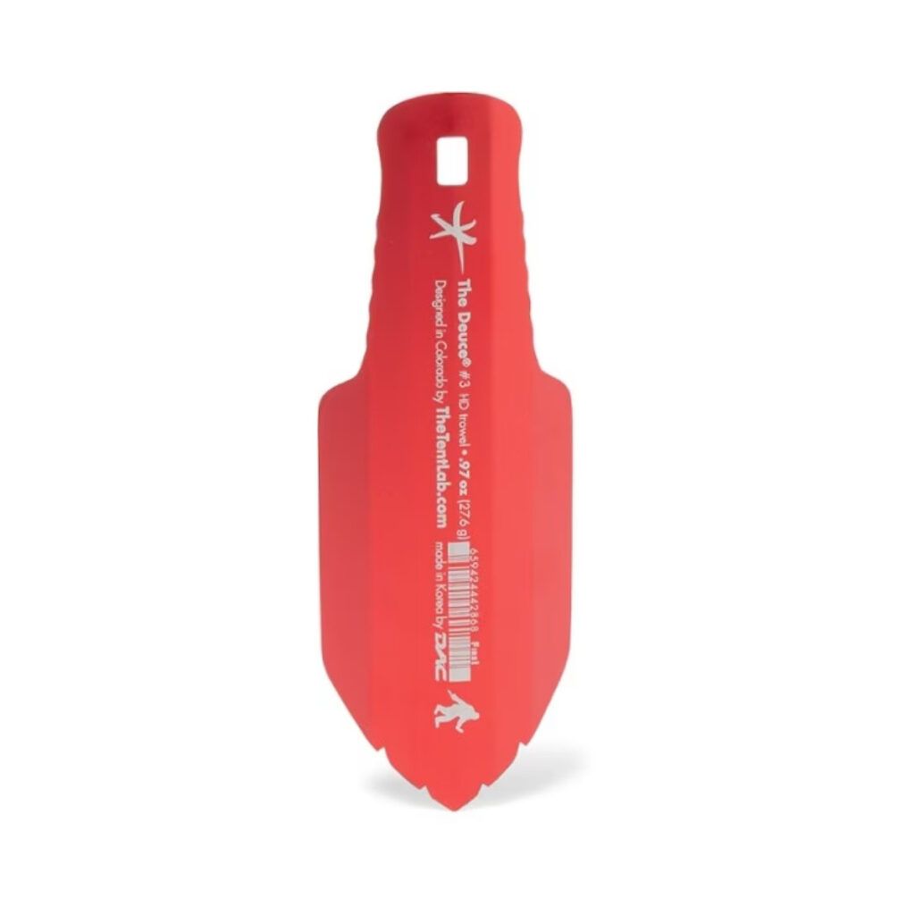 Red The Deuce Backcountry Trowel for hiking