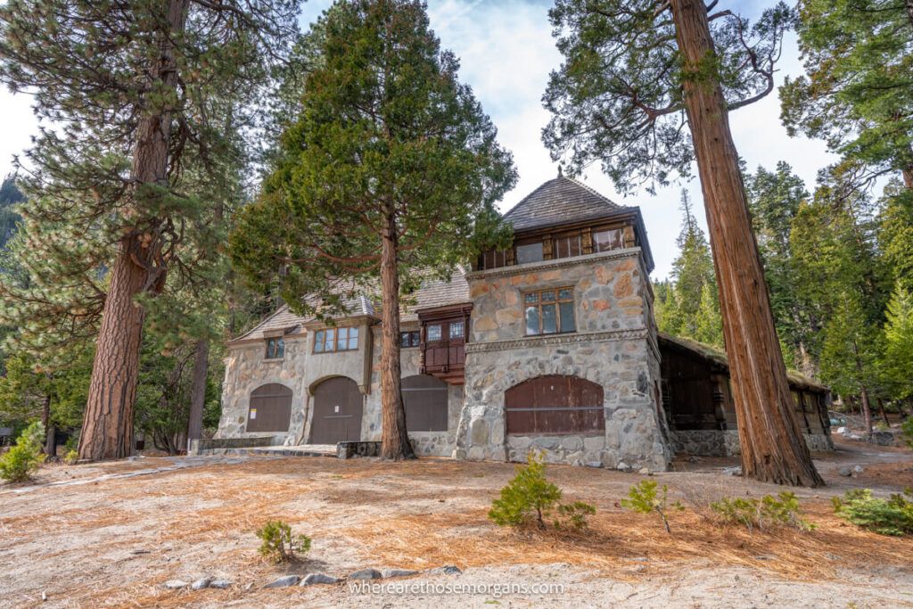 Stone castle Vikingsholm in a forest on the shores of Lake Tahoe