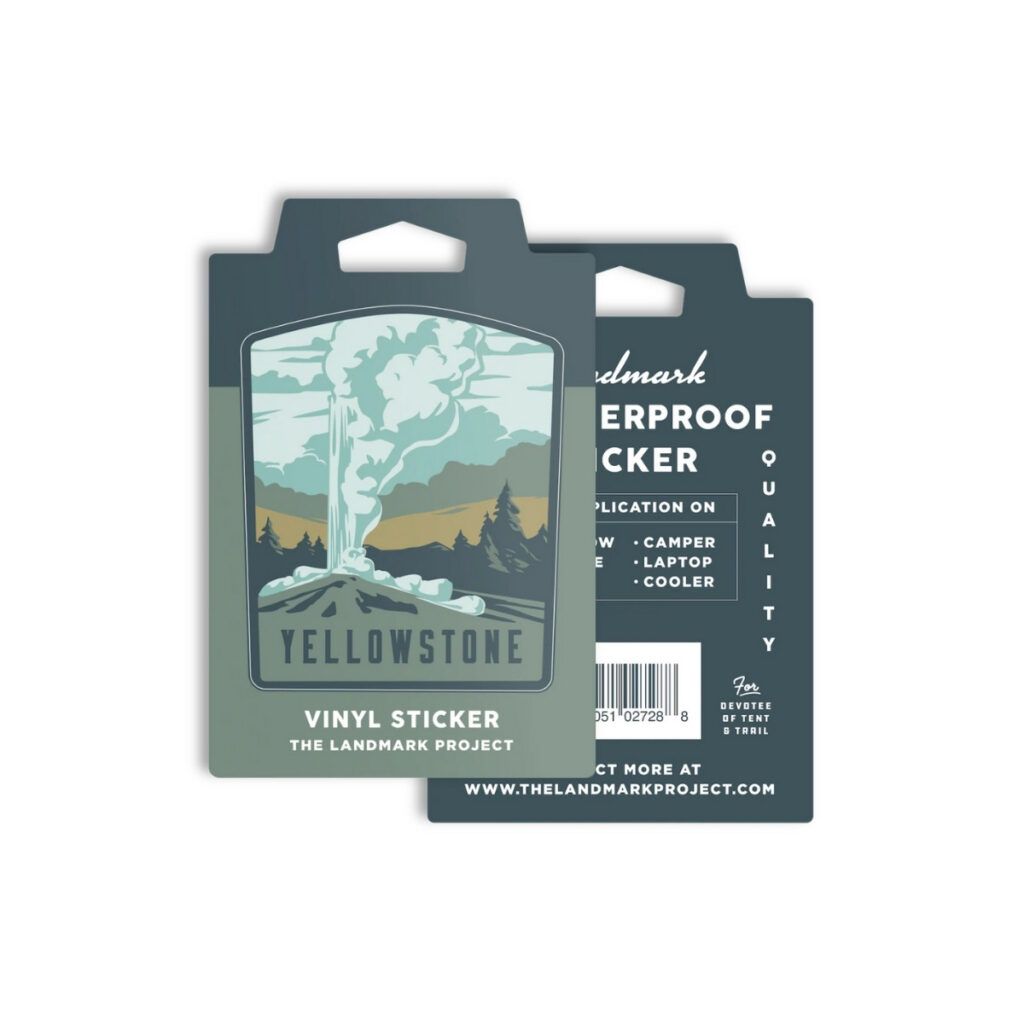 The Landmark Project Yellowstone National Park sticker set for hikers