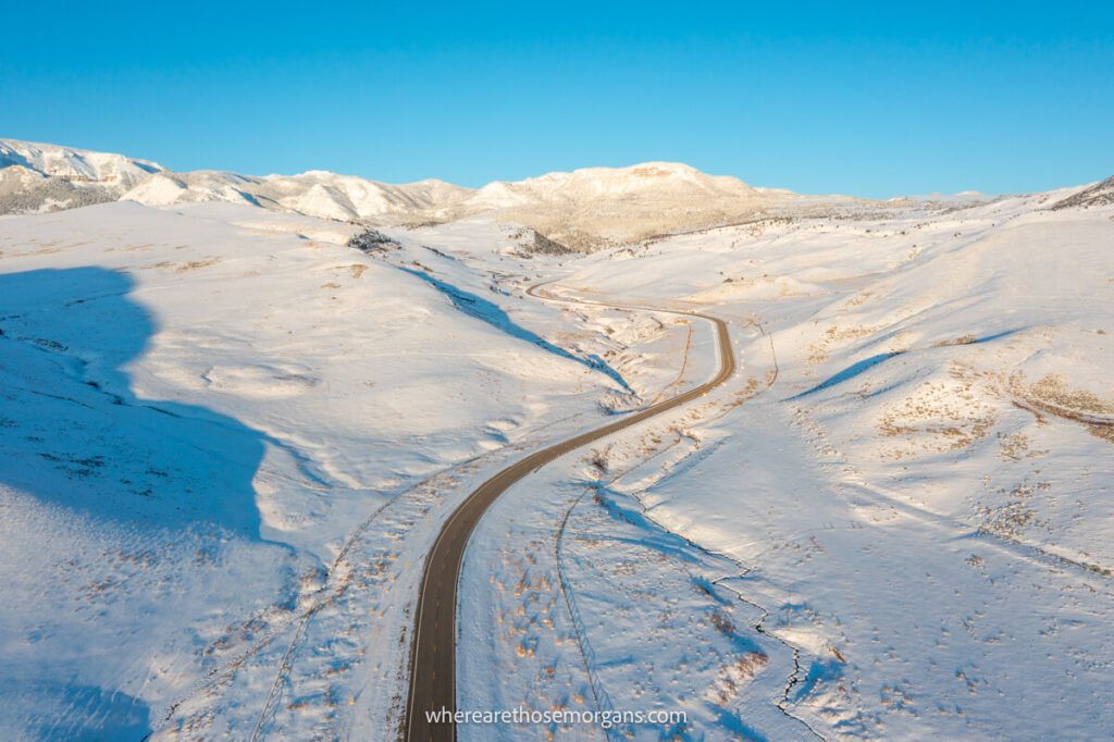 Drone shot of the Beartooth Highway