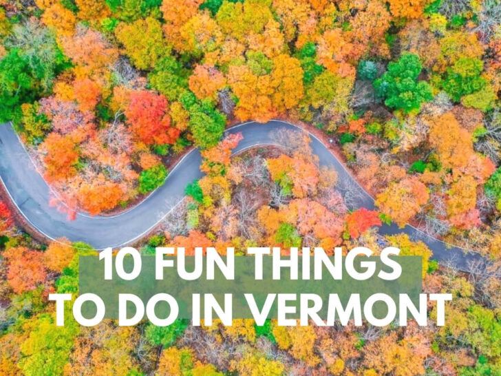 10 fun things to do and best places to visit in Vermont road cutting through colorful fall foliage leaves