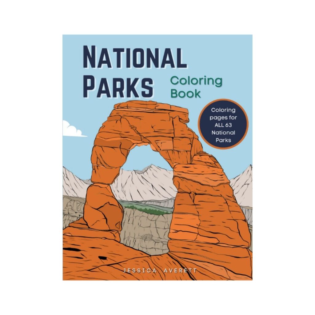 Coloring book featuring the US national parks