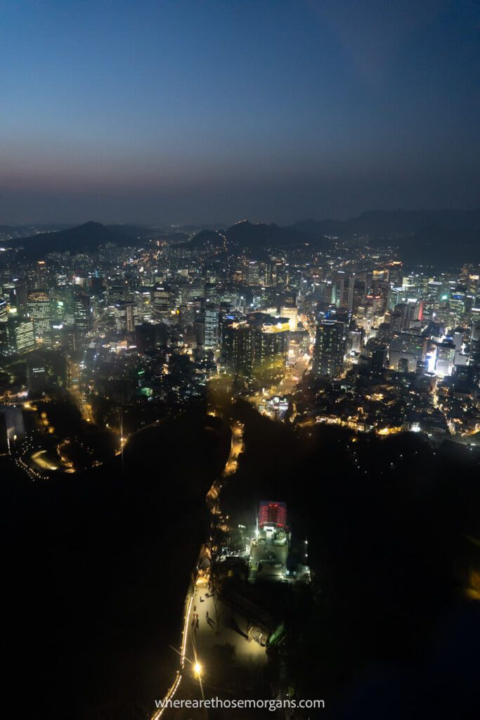 Night view of Seoul from the top of Namsan mountain