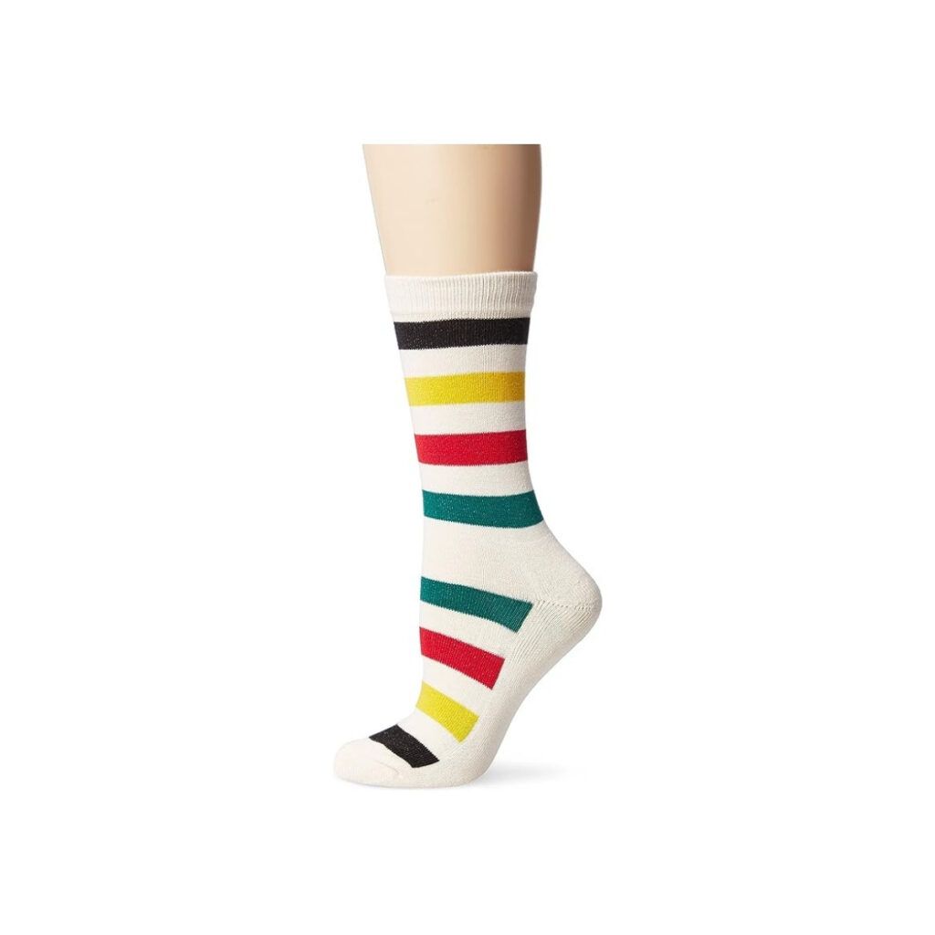 White striped pendleton national park socks
