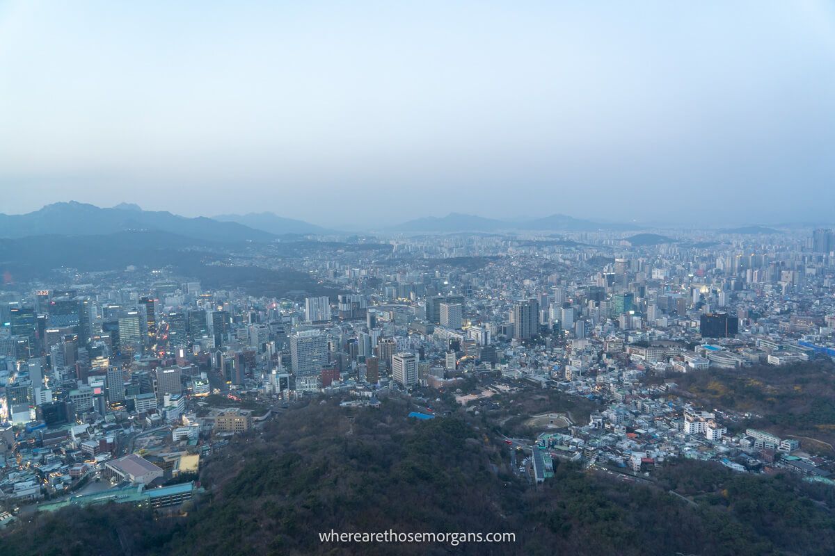Sprawling city views of South Korea