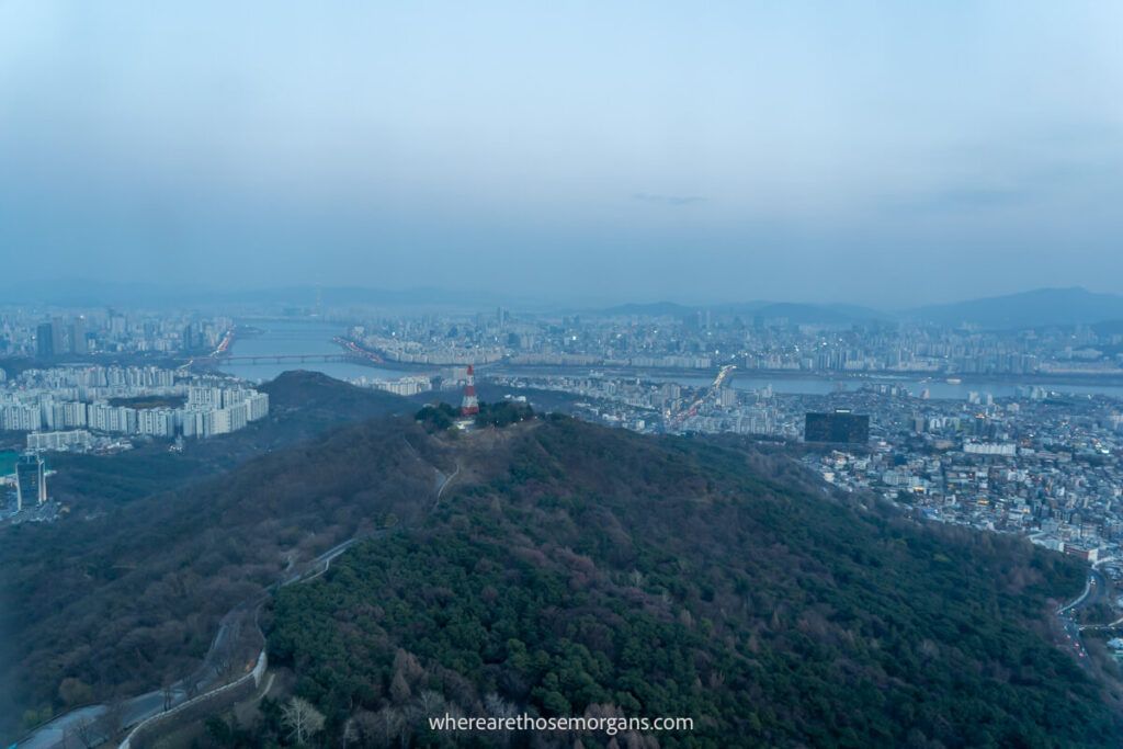 Panoramic views of Namsan Mountain