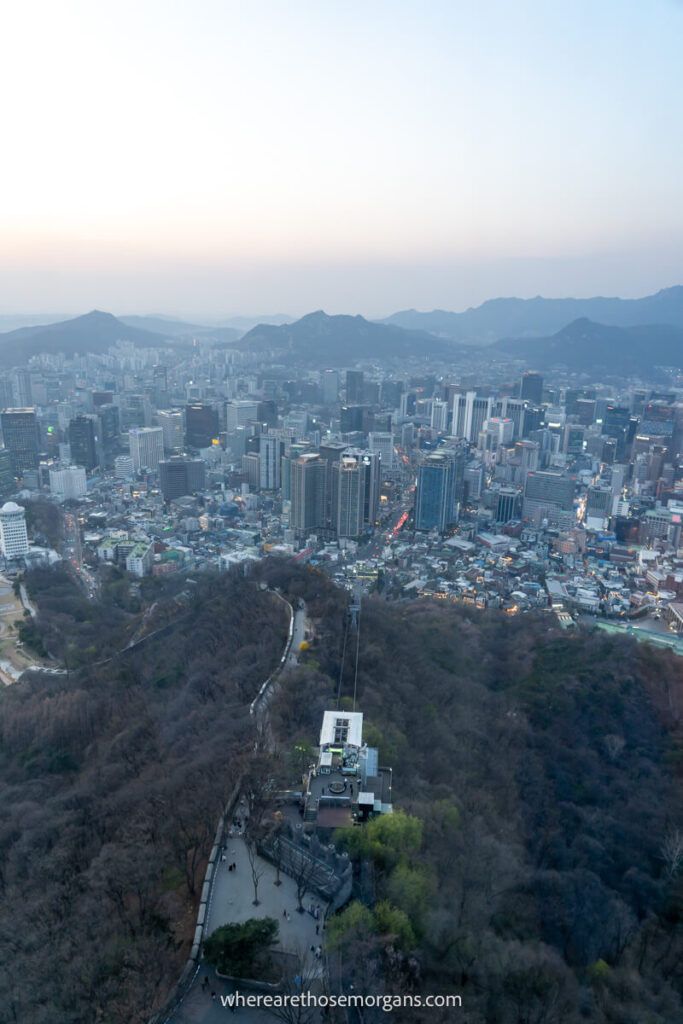 Sprawling city views from the top of Namsan Seoul Tower