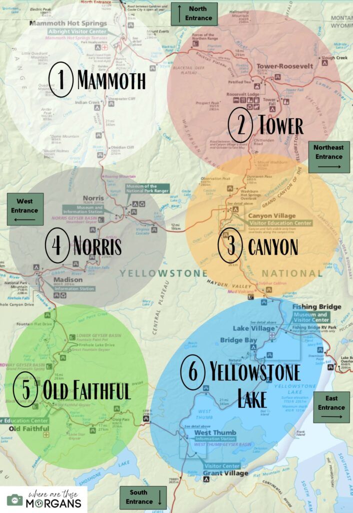 The six different regions of Yellowstone National Park you must visit