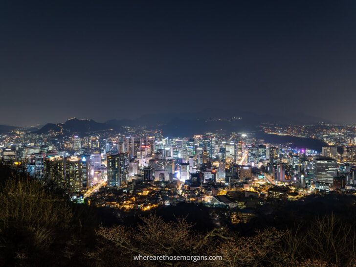 Night View of the Seoul Skyline from Namsan Park