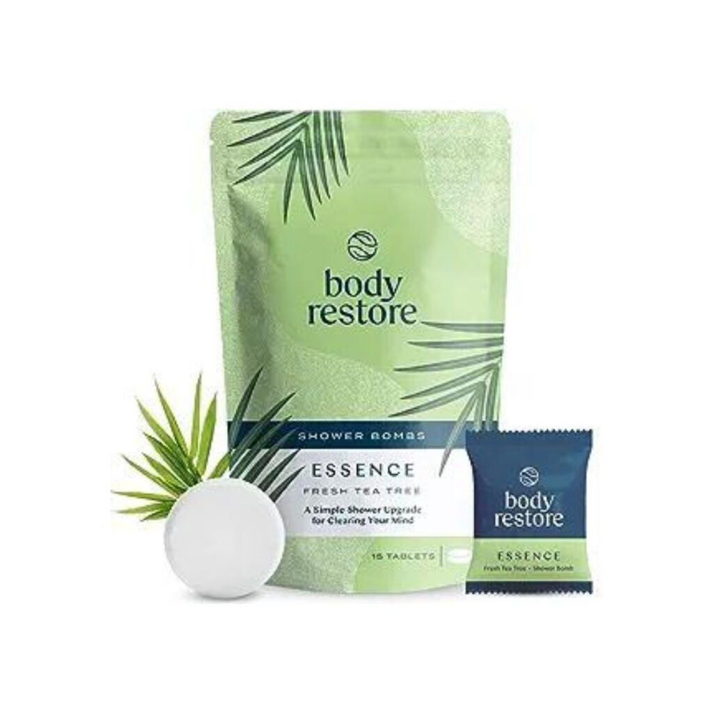 Essence fresh tea tree Body Restore Shower Steamers are the best presents for outdoorsy women