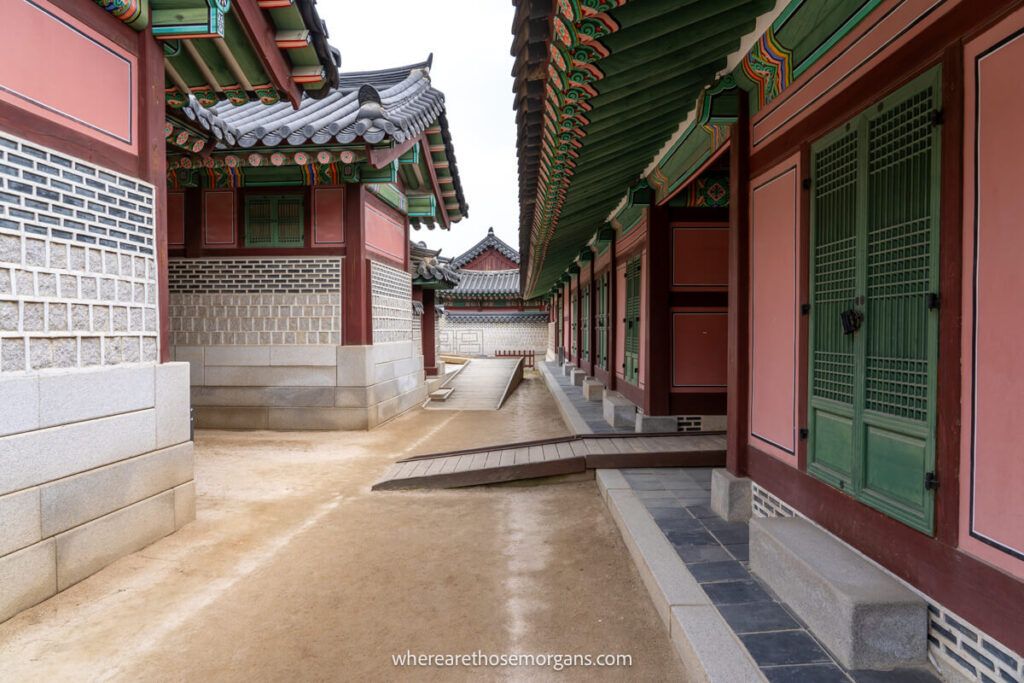 Narrow and intricate alleyways inside Changdeokgung Palace