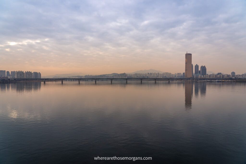 The calm Han River at sunrise