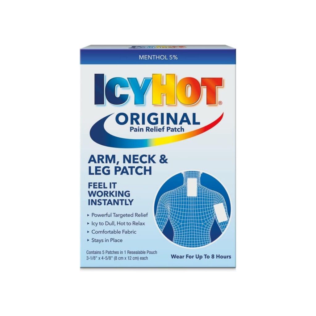 Icy Hot arm, neck and leg patches for outdoorsy men