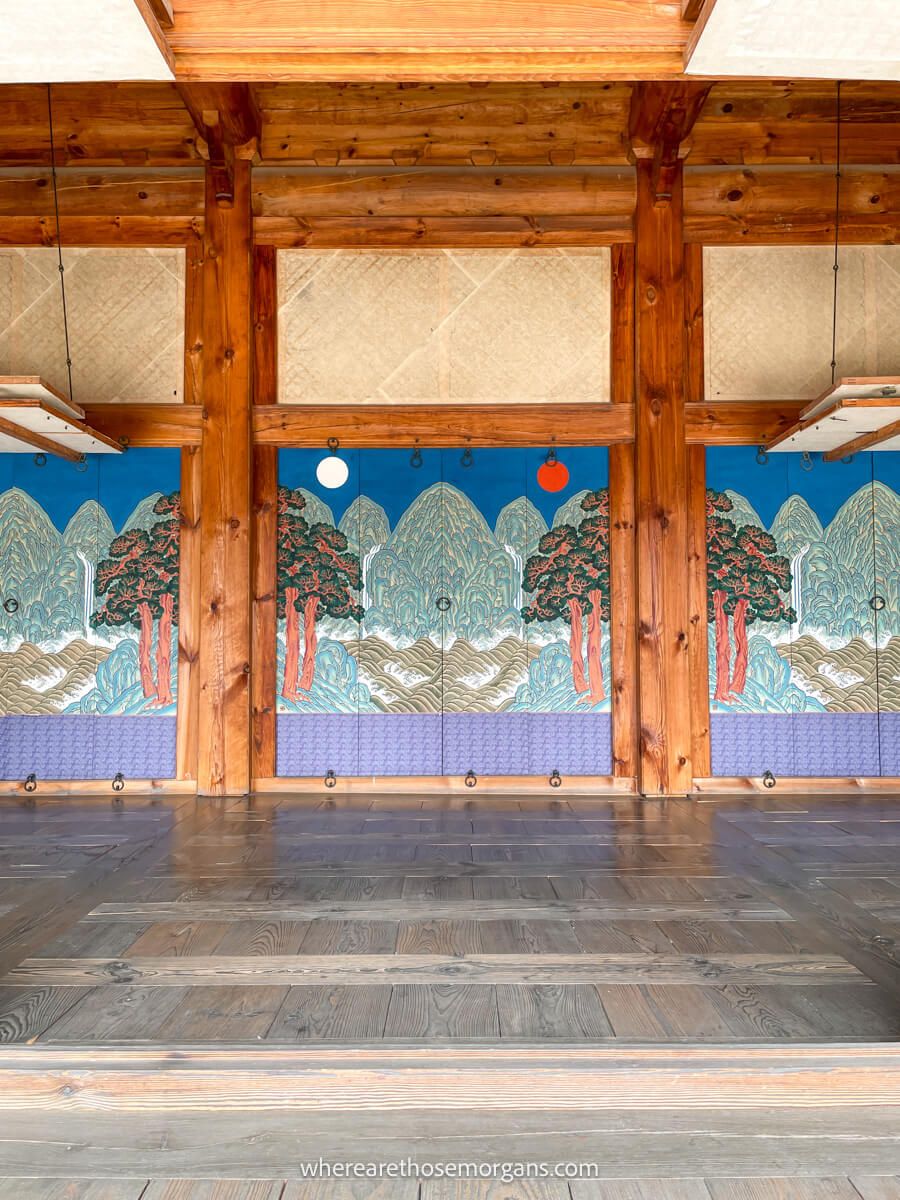 Beautiful paintings inside a Seoul palace
