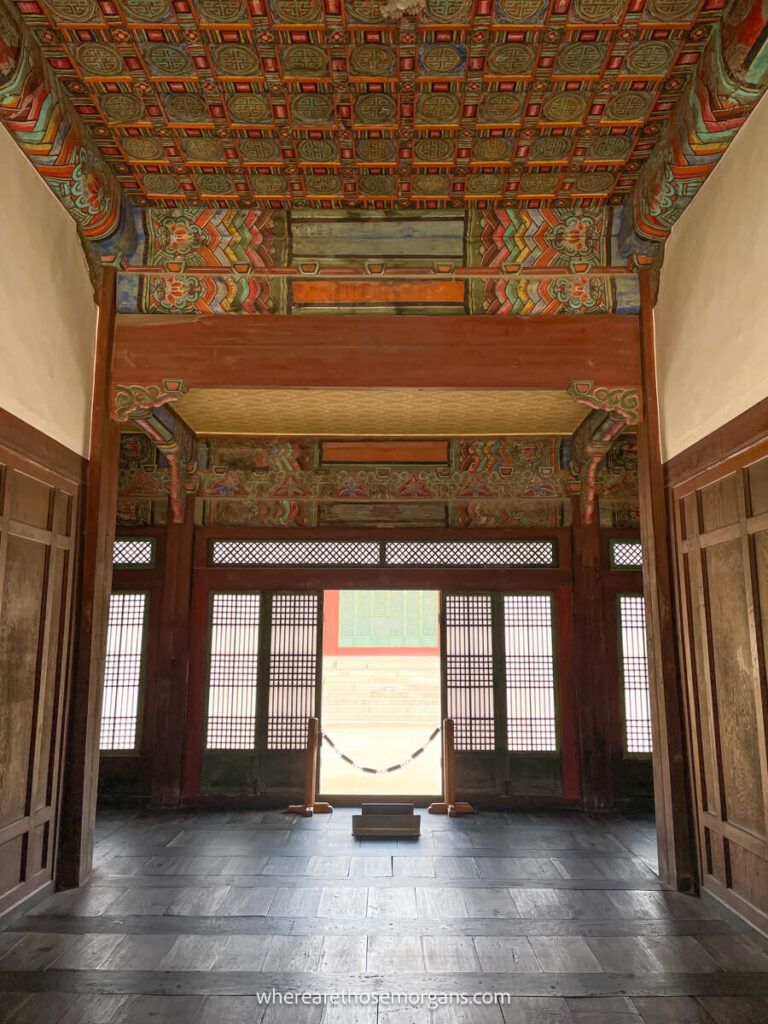 Interior of the kings hall at Changdeokgung Palace