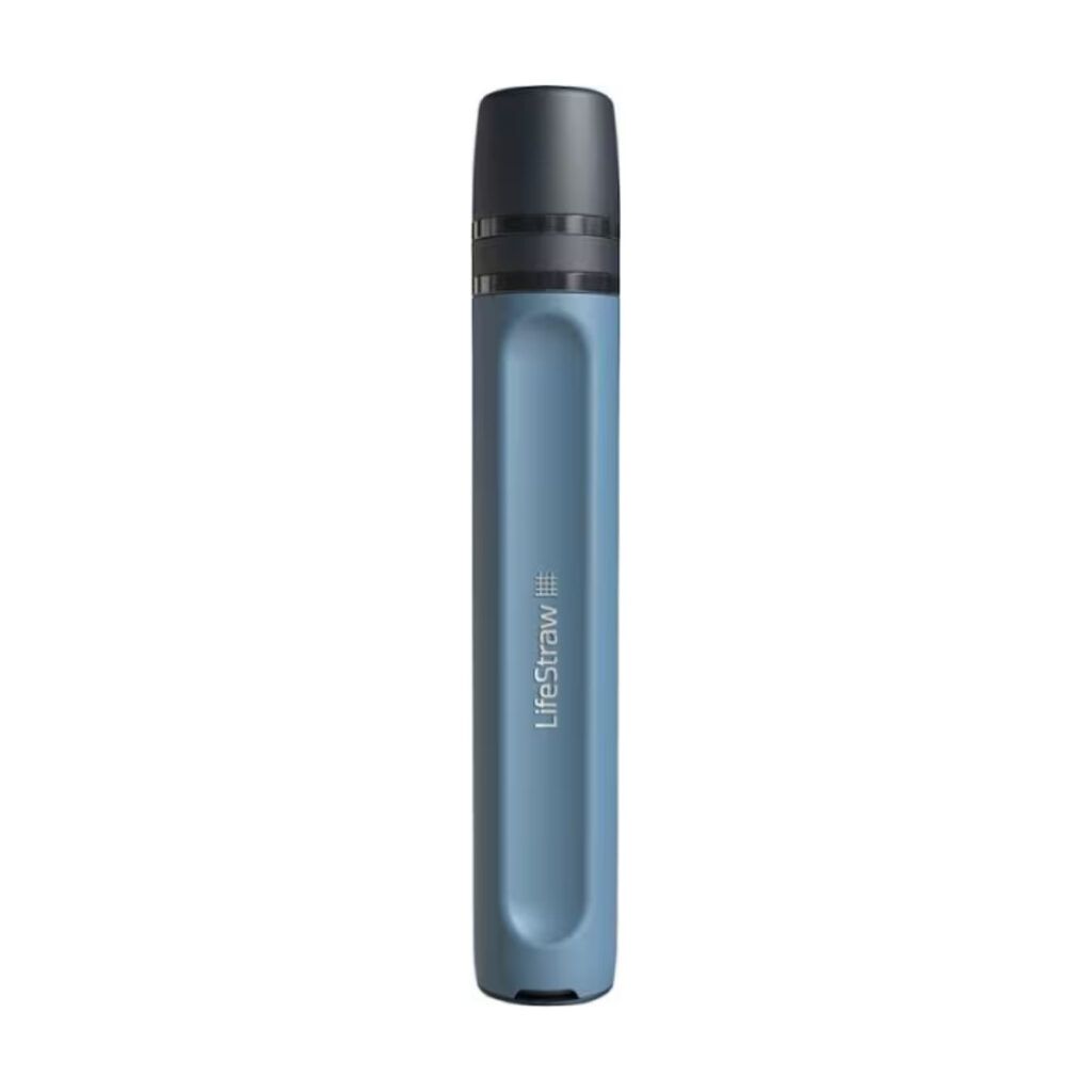 Blue LifeStraw with a black cap is a good gift for women who love being outdoors