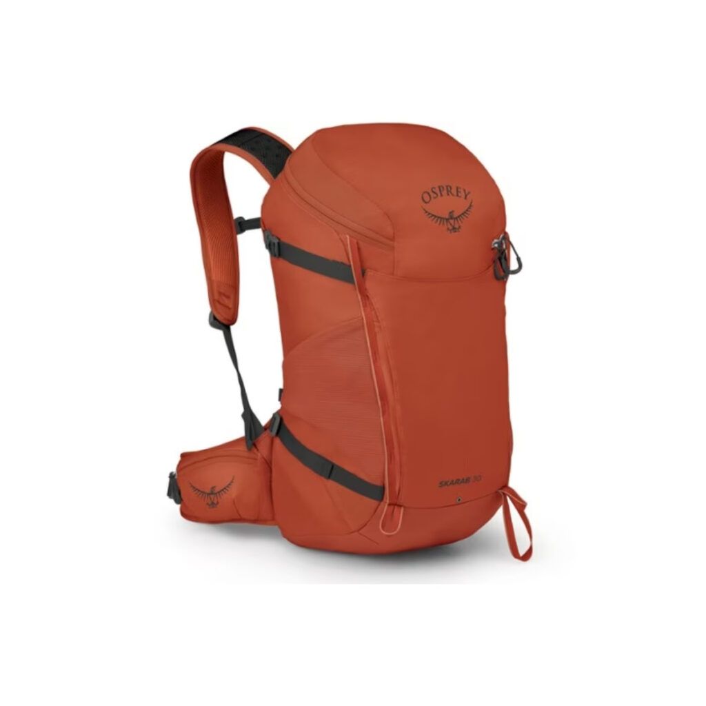 Orange Osprey Skarab Hydration Pack for hiking and outdoor adventurers