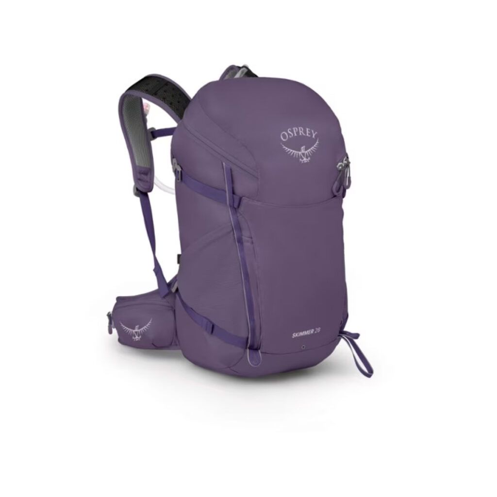 Purple Osprey skimmer hydration backpack for hiking and outdoorsy women