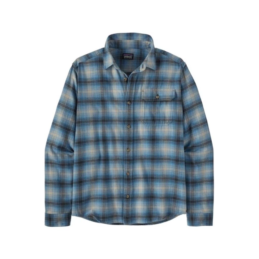 Dark blue and black Patagonia Fjord Flannel Shirt a great outdoorsmen gift